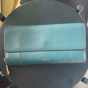 Fossil Teal Leather Wallet